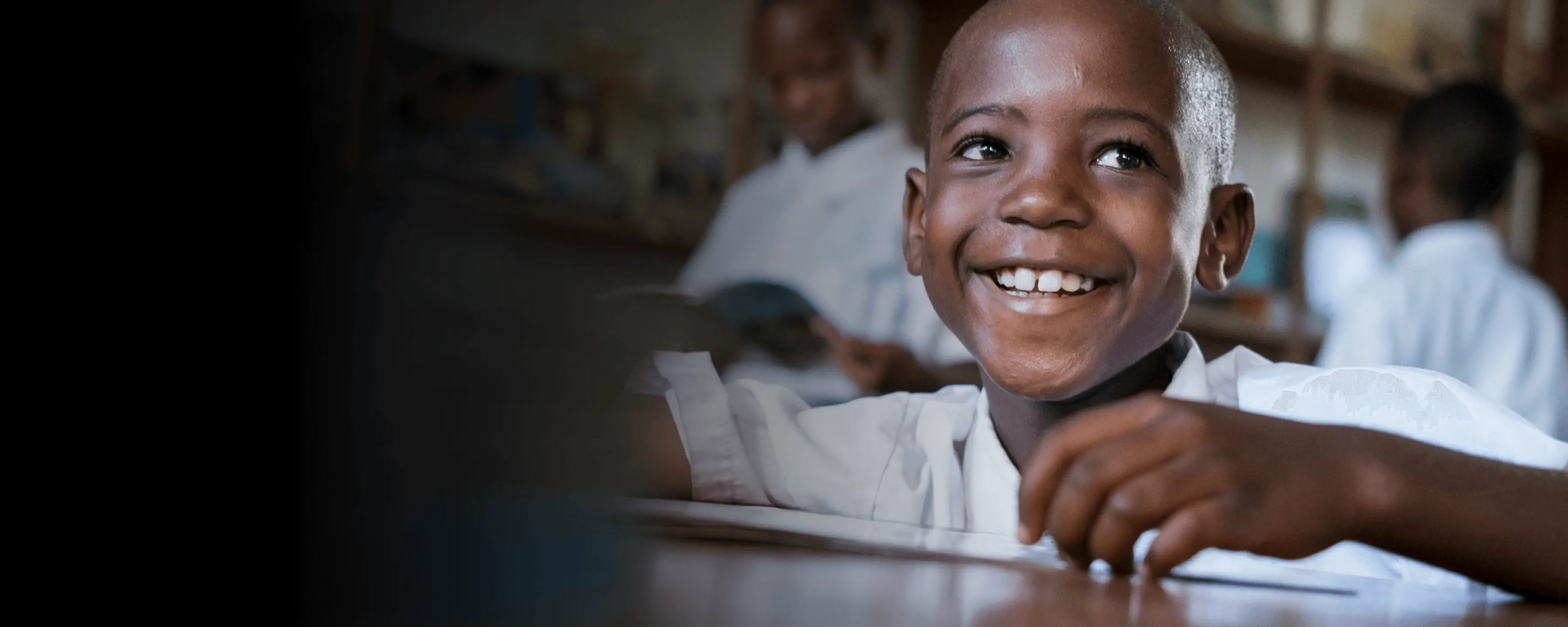 Smiling student in classroom